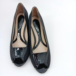 NATURALIZER OPEN TOE BLACK HEEL PUMPS SHOES SIZE 8.5M